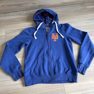 New York Mets Womens SM Full Zip Hoodie Sweatshirt Soft as a Grape‎ Embroidered
